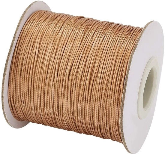 Corda in poliestere 0,5mm - 100 metri/rotola - Telaio per gioielli - Creazione di gioielli - Macramè - Corda dorata - Alta qualità - Corda per gioielli