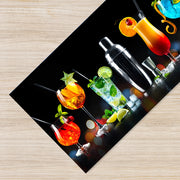 Tappeto Cucina Antiscivolo Made in Italy Passatoia Antimacchia Multiuso Corridoio Soggiorno Lavabile in Lavatrice - 50x400 - Coktail bar