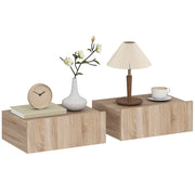 Comodino a muro con cassetto ¨C zephmum ¨C quercia 40x30x15 cm