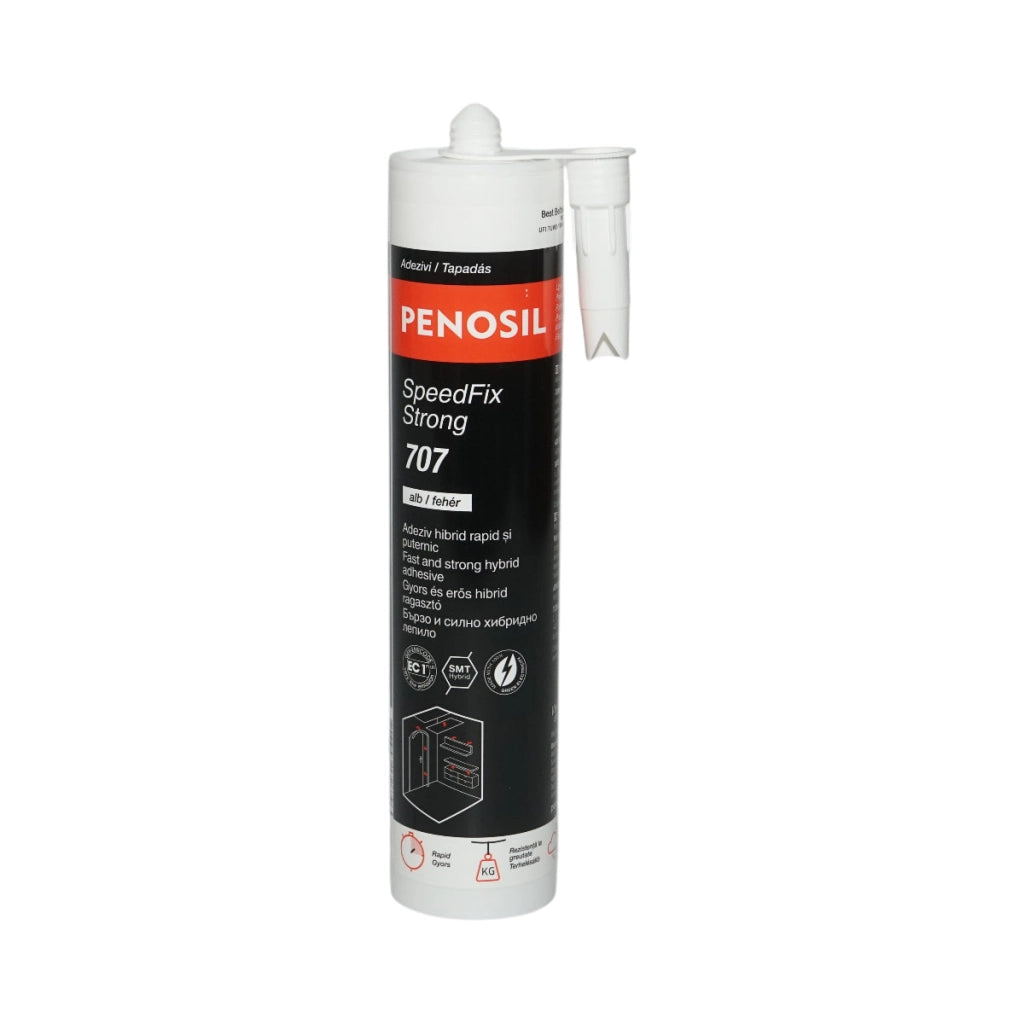Adesivo multifunzionale ibrido bianco per montaggio di modanature e pannelli decorativi 280ml – SpeedFix Strong 707 Penosil