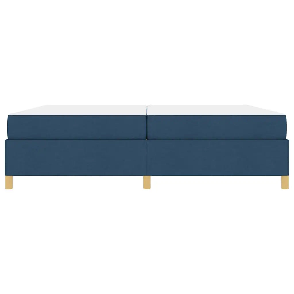 vidaXL Letto a molle Blu e blu scuro e bianco 200 x 200 cm Tessuto