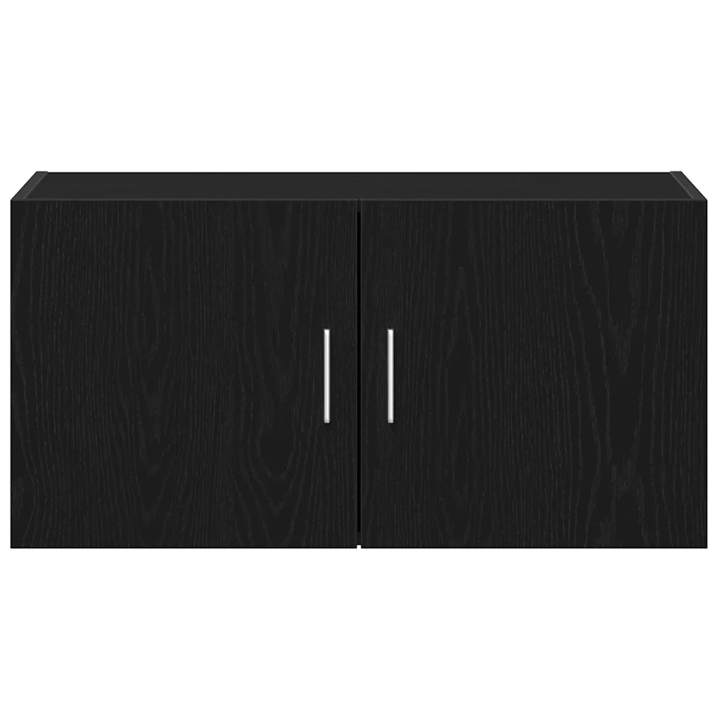 Mobiletto a parete con 2 ante design elegante ideale per riporre oggetti in soggiorno o in camera da letto 80 x 39 x 40 cm legno composito nero 02_0051791