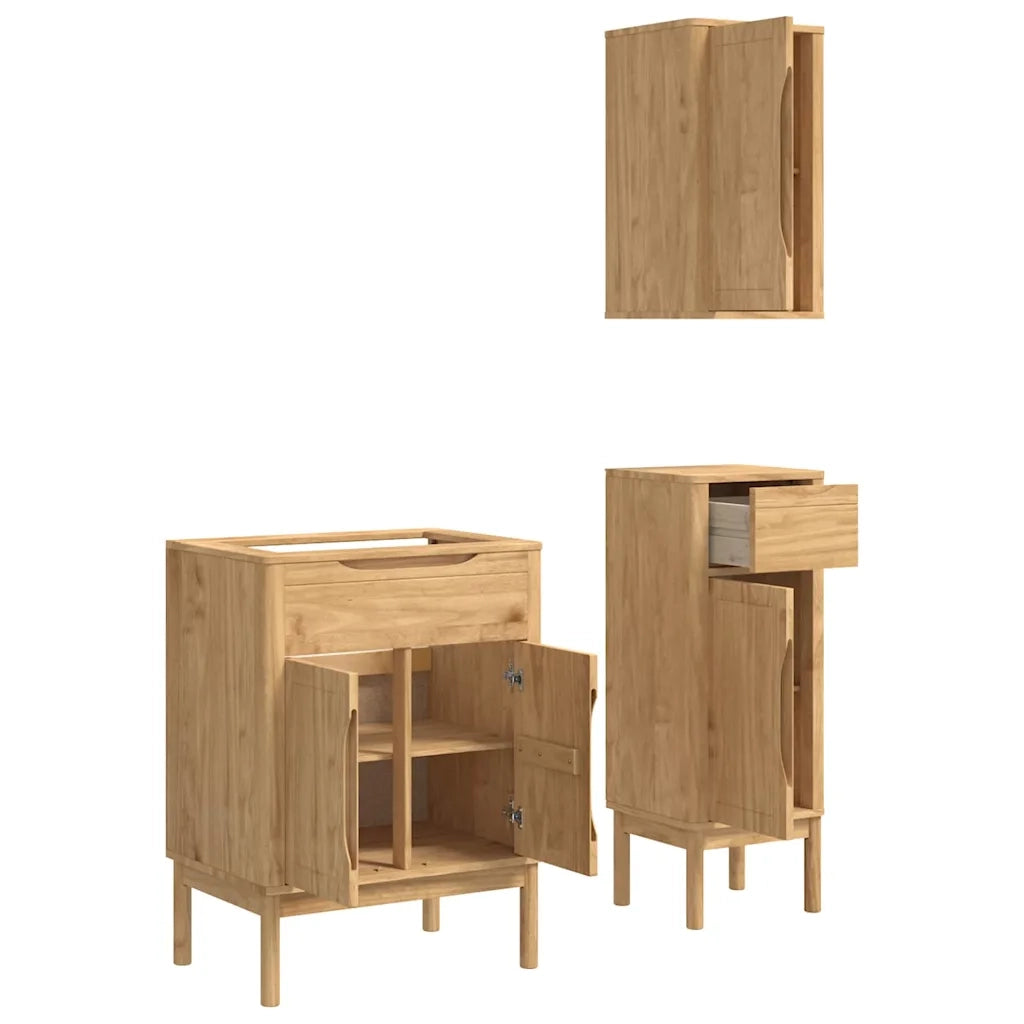 Set di mobili per il bagno con porta FLORO 3 pcs Marrone cerato 3385883