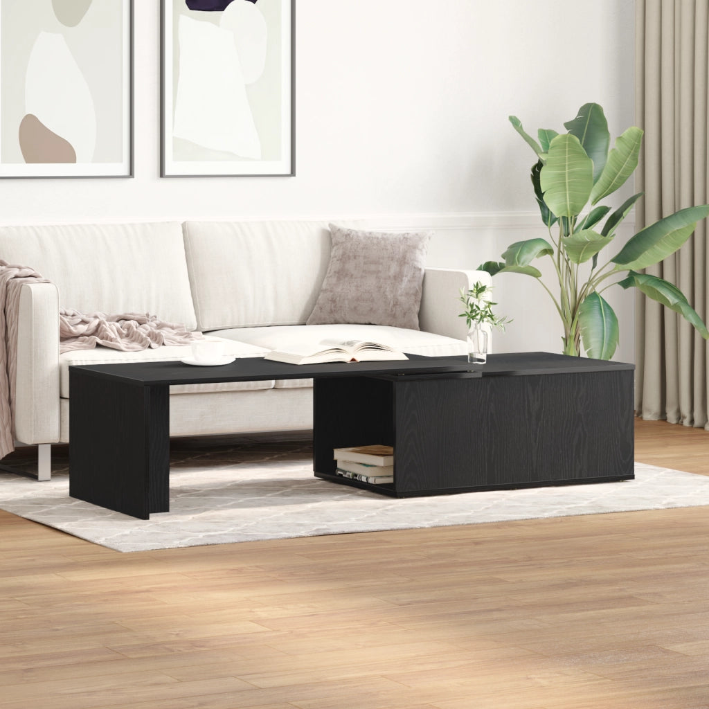 Tavolino da caffÃ¨  Nero Rovere 150x50x35 cm in Legno Ingegnerizzato