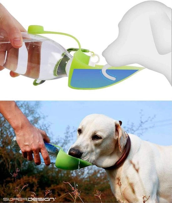 Ottimale portatile per cani con contenitore di raccolta - 580 ml - Grigio - Silicone