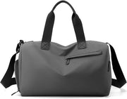 Tas da ginnastica - con tasca per scarpe e tasca per oggetti bagnati - impermeabile - unisex - grigio