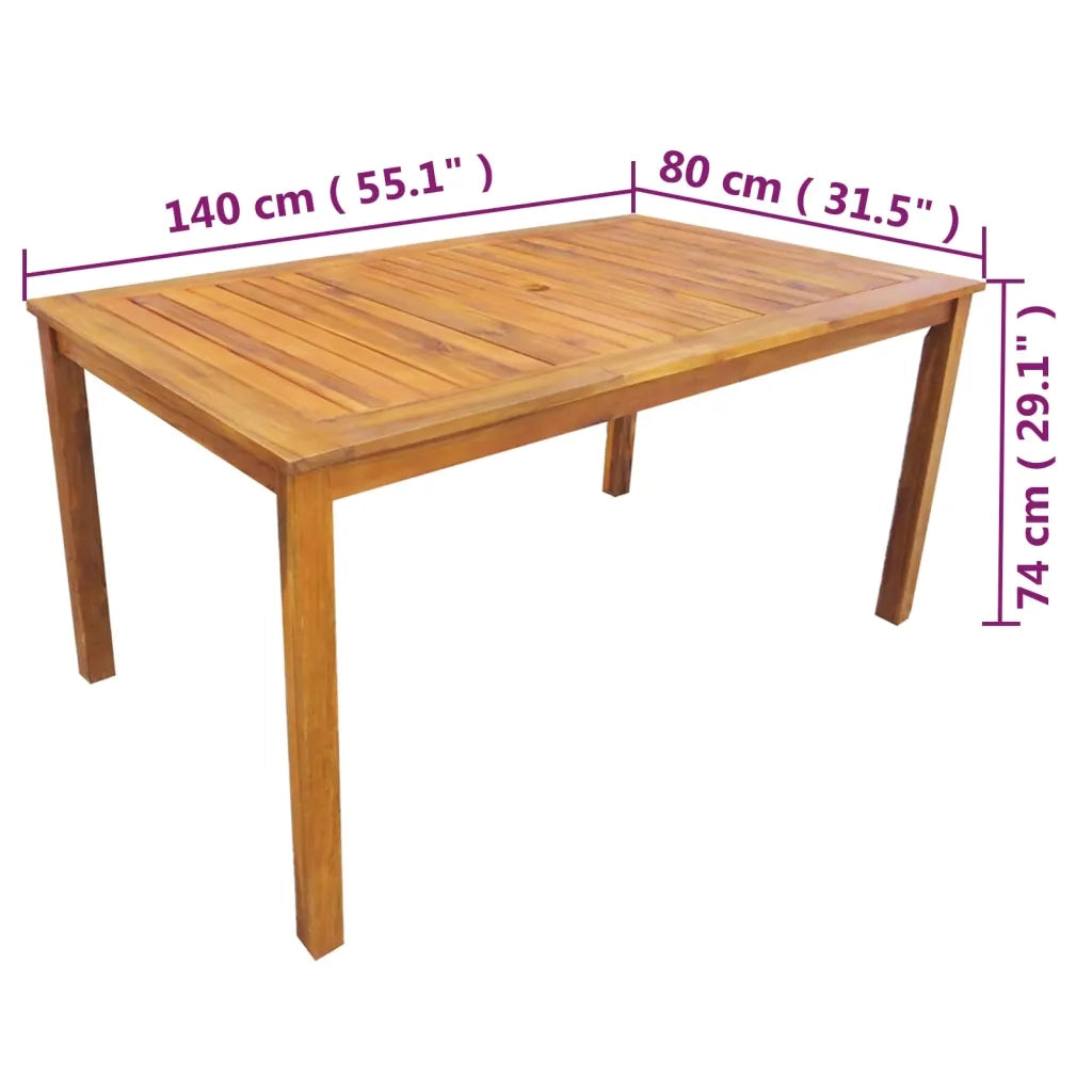 Set da Pranzo da Giardino 5 pz in Legno Massello di Acacia 42622