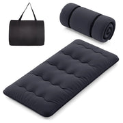 Materasso futon portatile con copertura lavabile sacca da trasporto-Tappeto arrotolabile per pavimento 90cm Nero