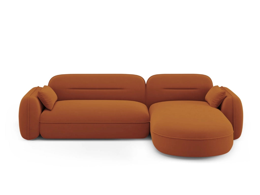Cosmopolitan Design - Divano angolare modulare destro "Sydney" 4 posti in velluto terracotta 