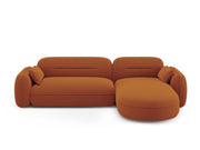 Cosmopolitan Design - Divano angolare modulare destro "Sydney" 4 posti in velluto terracotta 