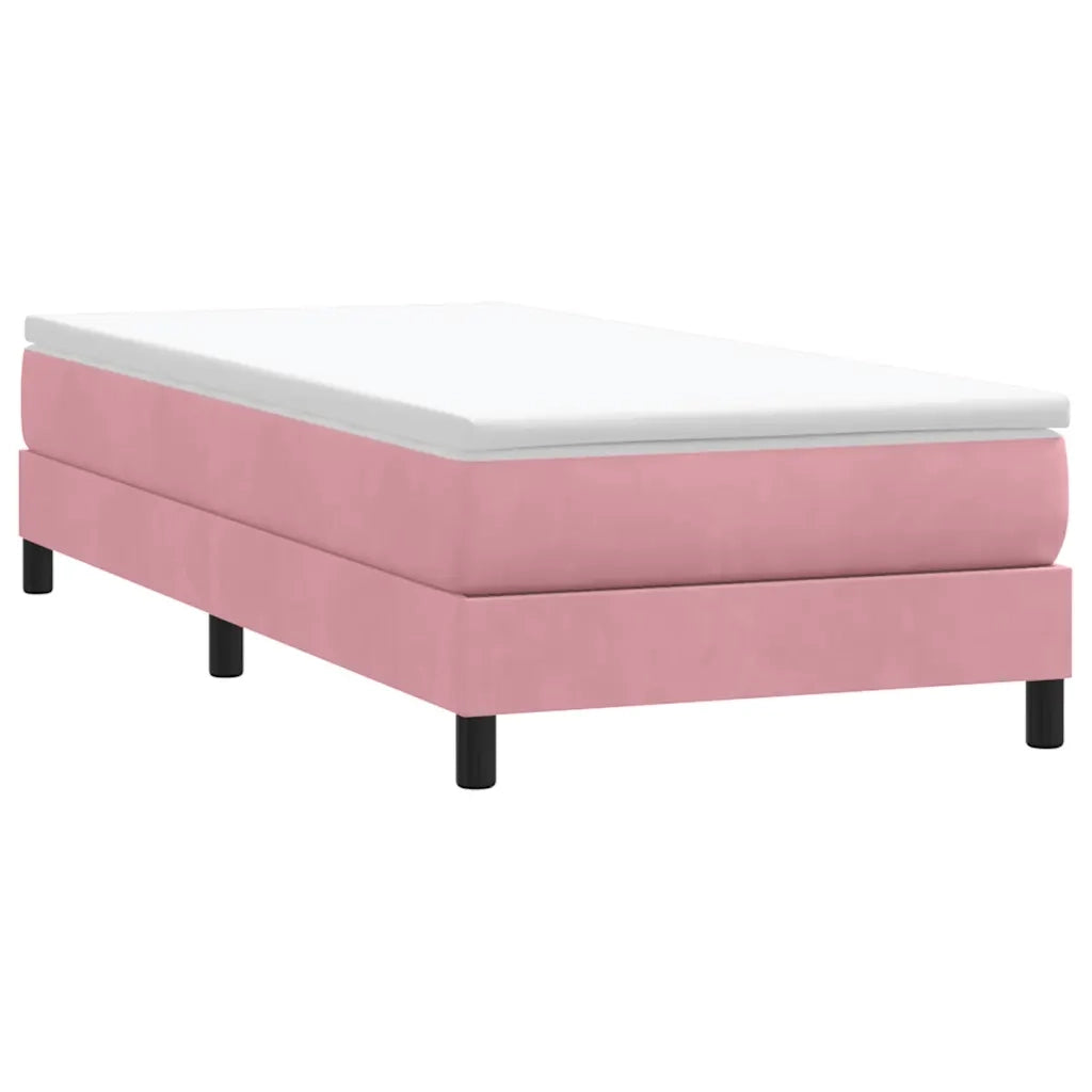 vidaXL Giroletto a Molle senza Materasso Rosa 90x210 cm in Velluto