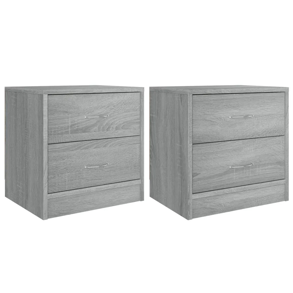 Comodini 2pz-Set di 2 Tavolino da notte Grigio Sonoma 40x30x40 cm in Truciolato