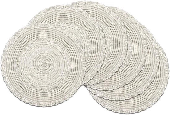 Set di 6 piatti di stoffa in cotone - lavabili, resistente al calore, 38 cm, per ogni occasione