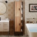 Mobiletto alto da bagno, stile loft, industriale, moderno, marrone chiaro