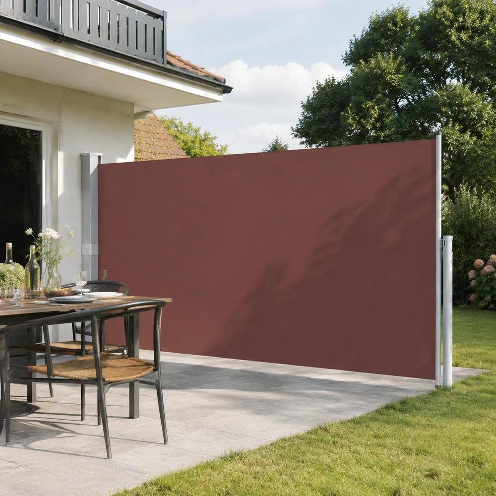 Extendable Side Awning 160x500 Cm Brown