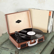 Plasmero vintage con valigetta portatile - Altoparlanti integrati - USB - 3 formati disco - Marrone
