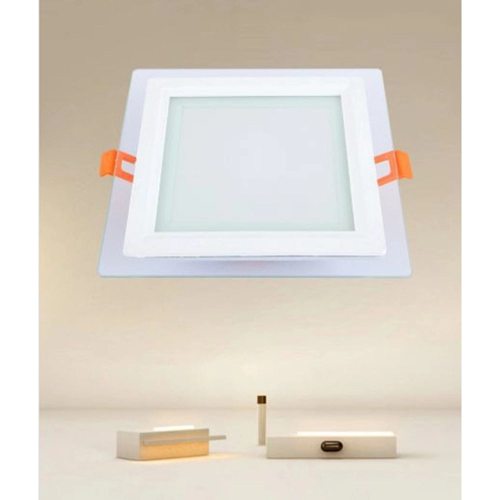 Trade Shop - Pannello Led Incasso Luce 3000k-6500k 12w Quadrato Am-cs-12 Con Bordo Traparente 00687 -