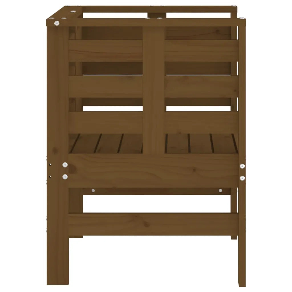 Sedie da Giardino 2 pz | Sedie da Esterno Ambra 61,5x53x71cm Legno Massello di Pino