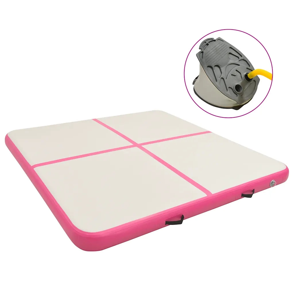 Tappetino Ginnastica Gonfiabile con Pompa 200x200x20cm PVC Rosacod mxl 105521