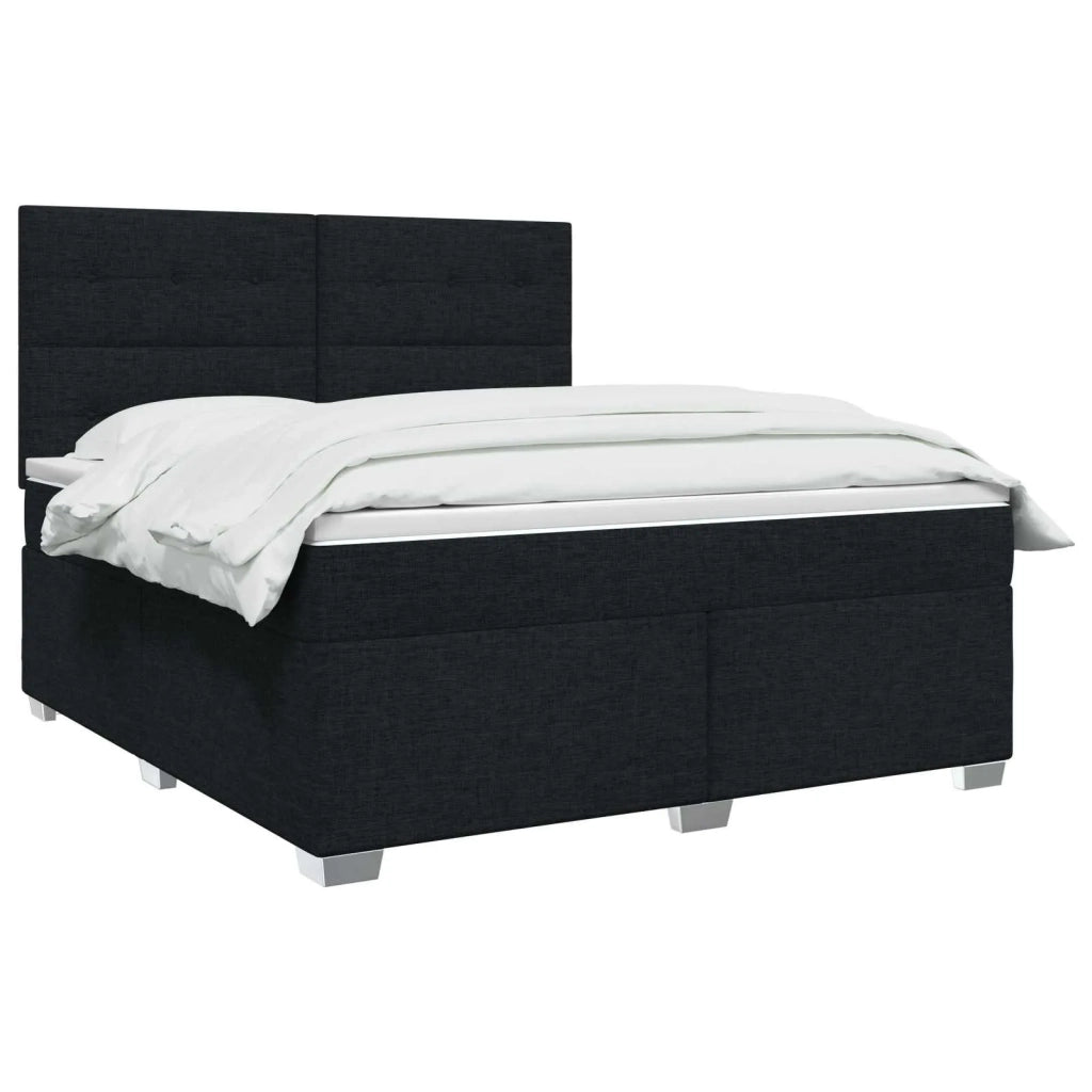 Letto box spring con materasso Nero 140 x 200 cm Tessuto 3453425