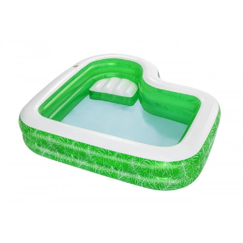 Trade Shop - Piscina Gonfiabile Per Famiglie Con Sedile Tropical Paradise 231x231x51 Cm 54336 -