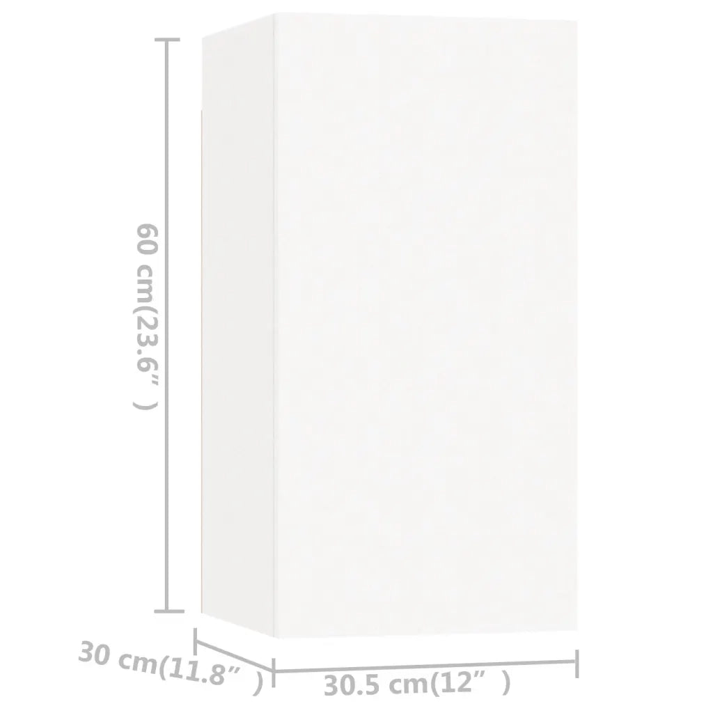 Set di Mobili Porta TV 4 pz Bianco in Legno Multistrato 3078731