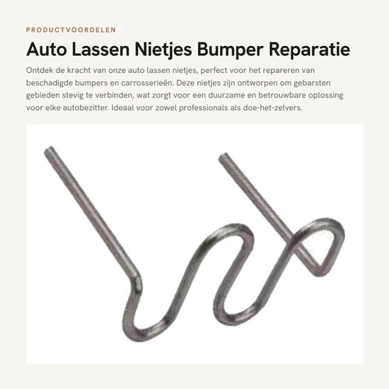 Nietjes per Bumper per Reparazione - Acciaio Inossidabile - Per Macchina per Nieti Caldi - Varie Forme - Duraturo e Resistente - Nieti per Reparazione Bumper