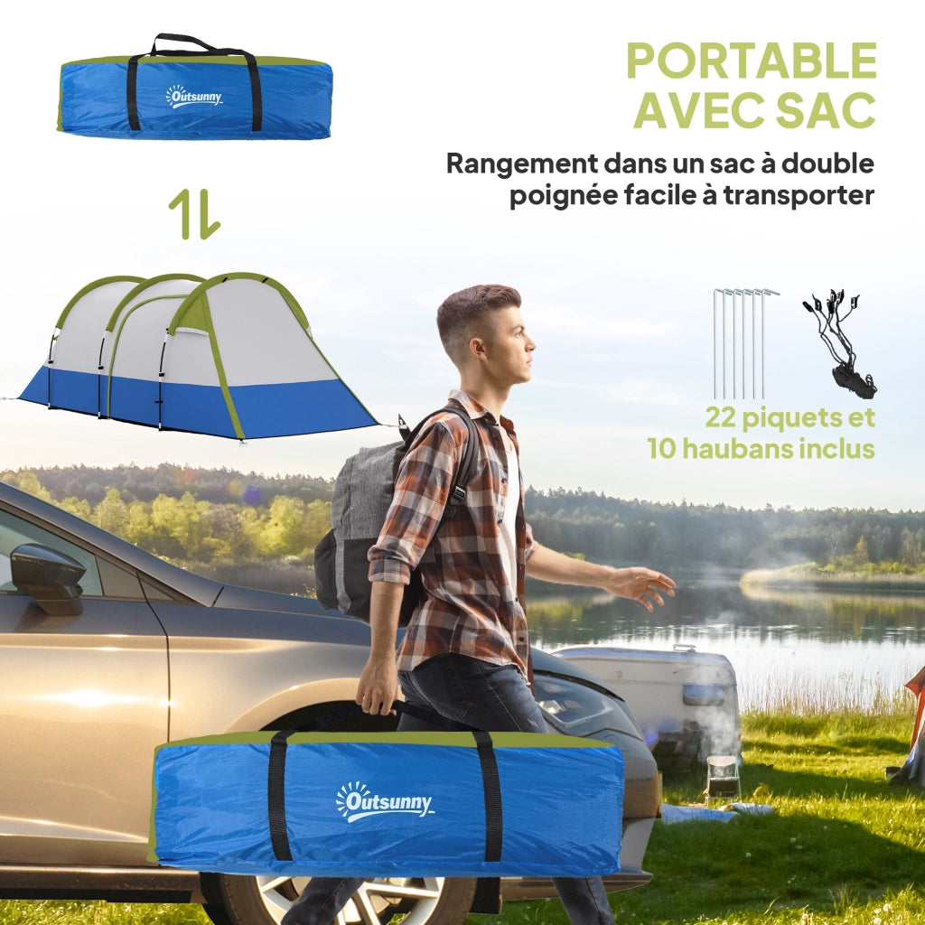 Tenda da campeggio tunnel 2-3 persone ¨C zephmum ¨C grigio