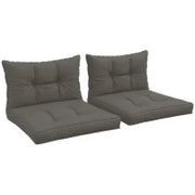 Set di 4 Cuscini per il Giardino con 2 Cuscini per la Seduta e 2 Cuscini per lo Schienale, Poliestere, Grigio Antracite