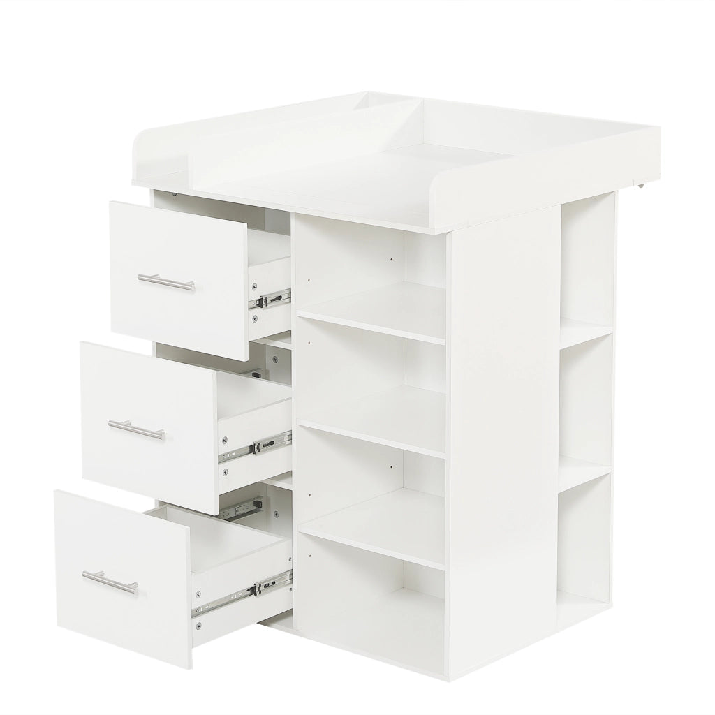 Fasciatoio Bianco con 3 Cassetti e Ripiani ¨C MINIMAL ¨C Bianco