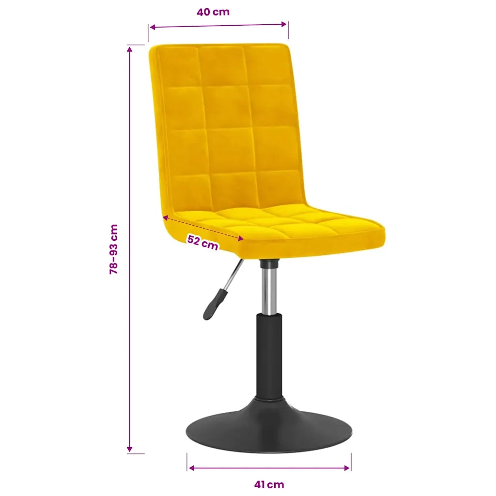 Sedie da Pranzo Girevoli 4 pz Giallo Senape in Velluto 3089296