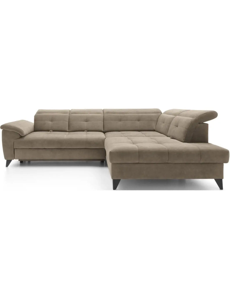 Divano ad angolo Beige 5 posti angolo destro chaise longue comfort INFERNO