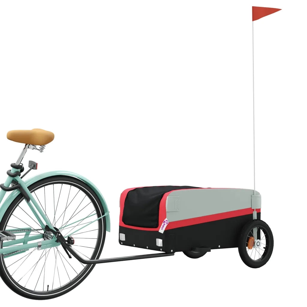 Rimorchio da Bici Nero e Rosso 30 kg in Ferro CFW6301776