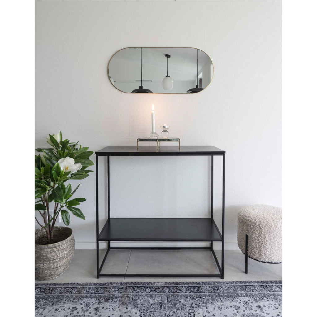 Specchio con Cornice Jersey, Argento, Metallo, 35x80x0,5 cm