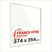 374 x 354 x 4 mm - Vetro per stufa a legna - vetro camino di ricambio - vetro per caminetto resistente al fuoco - France Vitre