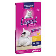 Alimento per Gatti Gusto Pollo (6 Snack) Vitakraft Liquid Snack 90 gr
