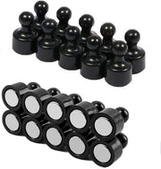 20 magneti per frigorifero, punte magnetiche, piccoli magneti per frigorifero, forti magneti neodymium, whiteboard, cartellone, magneti, ideali per casa, cucina, ufficio, scuola, aula, nero