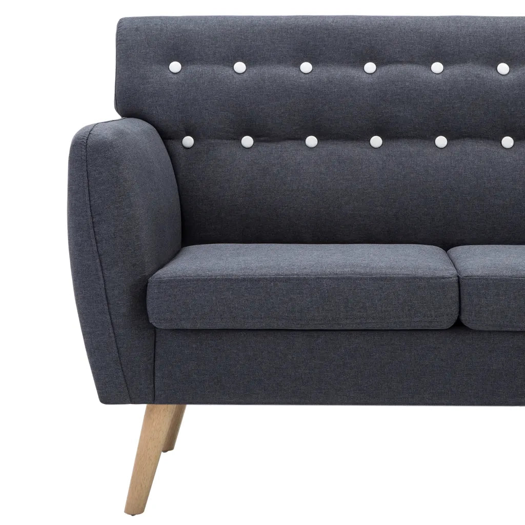 Divano a 3 Posti Rivestito in Tessuto 172x70x82 cm Grigio Scuro 247125