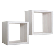 Set di 2 Mensole da Muro Modello Q-BIS MAXI, Cubi Arredo, Mensole Cubo, Cubi da Parete. Misure 35x35 p23.7 cm e 31x31 p23.7 cm. Finitura ROV. SBIANCATO - MADE IN ITALY