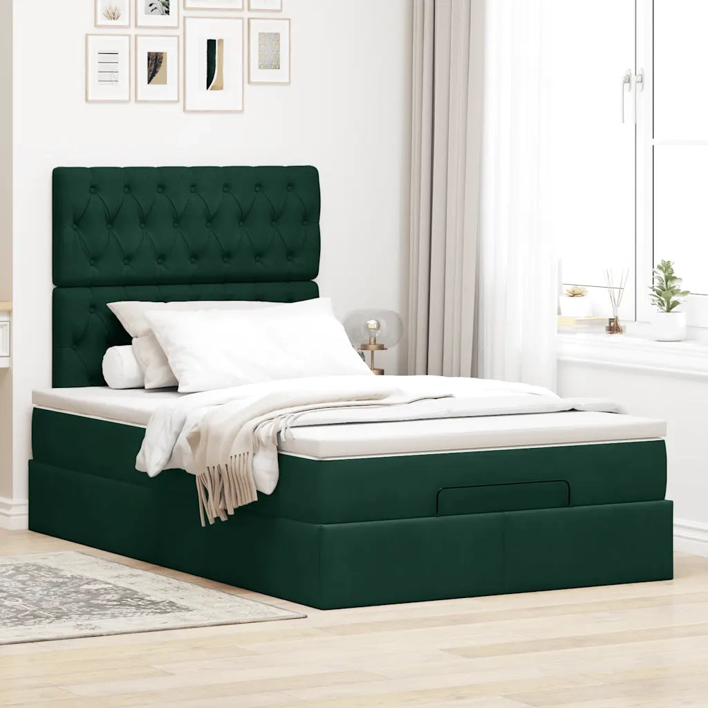 Struttura Letto Pouf con Materassi 120x200 cm Velluto