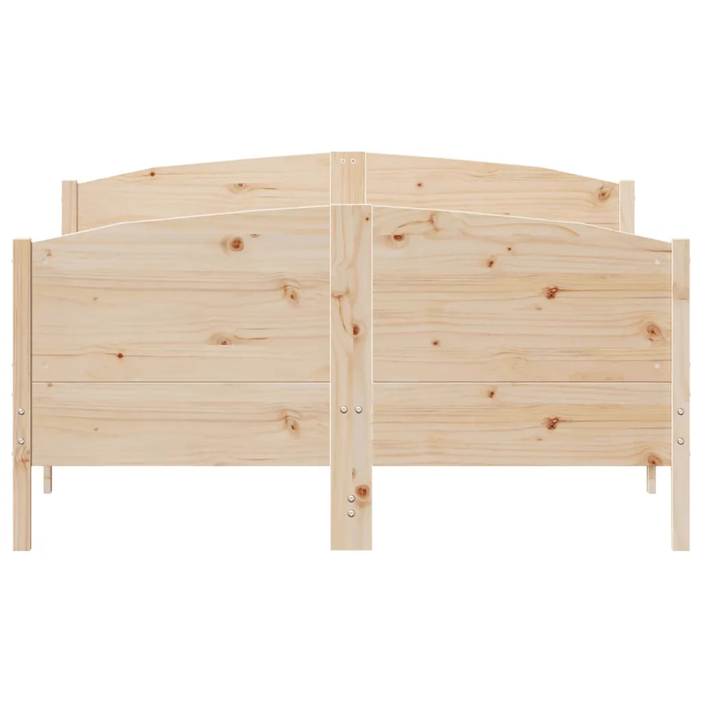 Letto senza Materasso 140x190 cm in Legno Massello di Pino 3216179