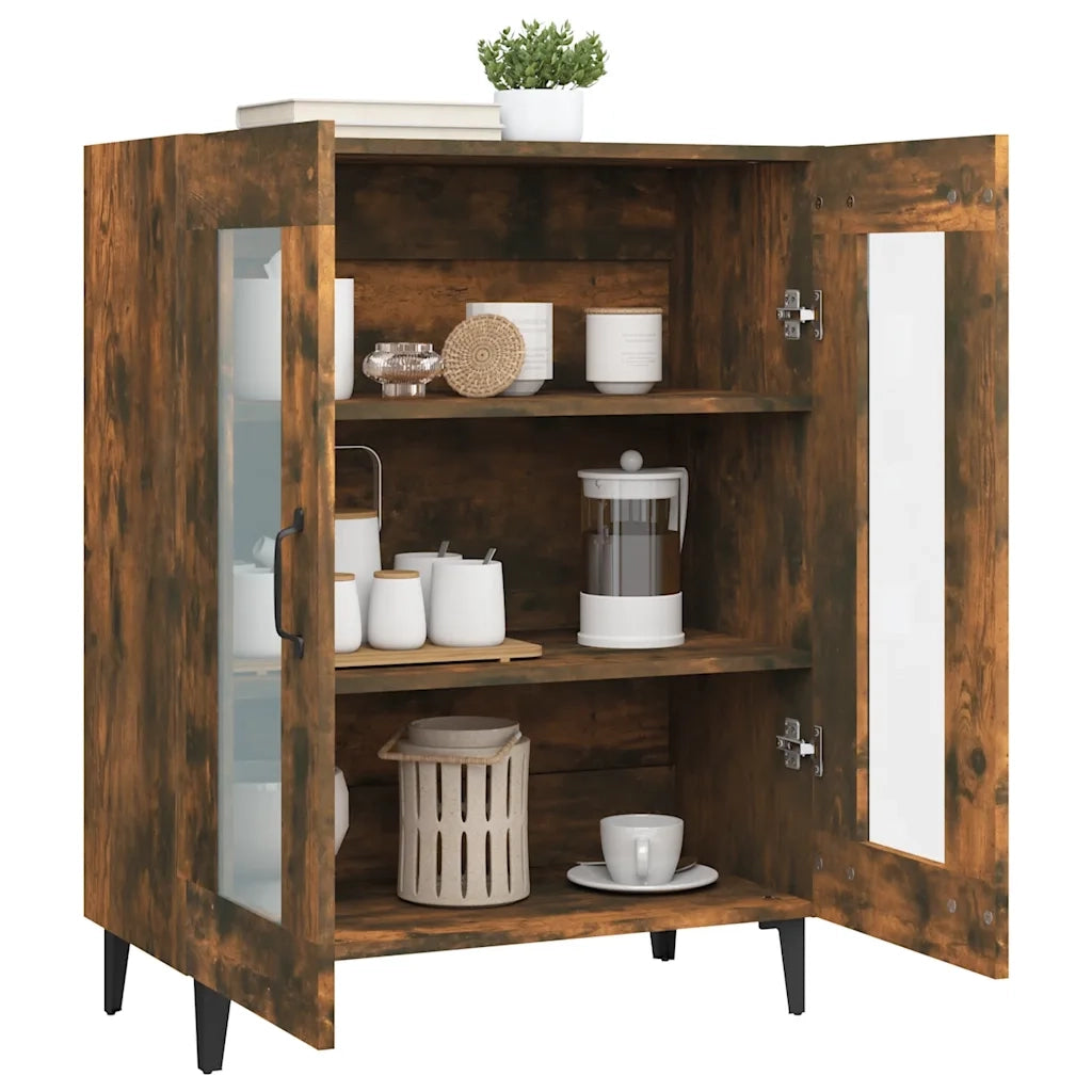 Credenza | Madia | Buffet da pranzo | Armadio da pranzo Rovere Fumo 69,5x34x90 cm in Legno Multistrato
