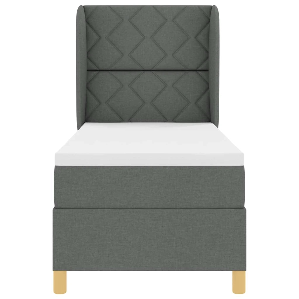 Letto a molle con materasso Grigio scuro 200 x 80 cm Tessuto 3340782