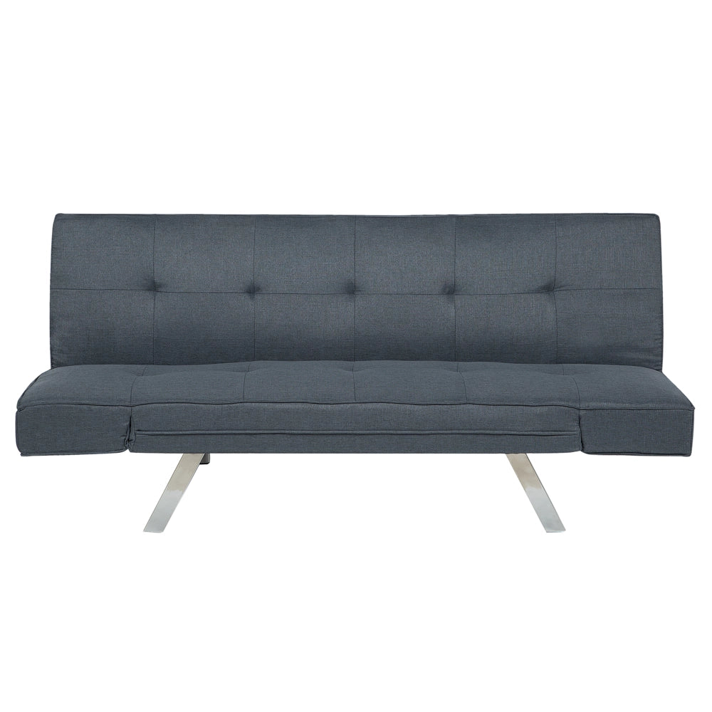 Divano Letto 3 Posti Blu Scuro Imbottito Senza Braccioli Moderno
