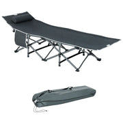 Letto da Campeggio Pieghevole Imbottito con Tasca ¨C Zephmum ¨C Grigio 188x64.5x53 cm