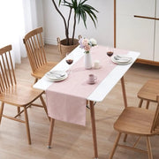 Tavolo esterno, impermeabile, finitura lino, protezione contro macchie, lavabile, come tovaglia per tavolo da giardino, outdoor, per tavolo da pranzo, rosa, 30 x 100 cm