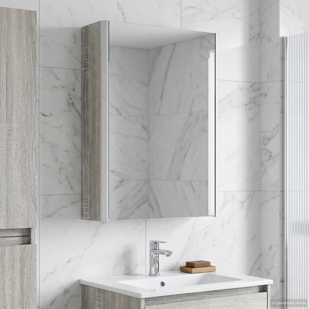 Mobiletto per specchio da bagno Grigio Sonoma 33 x 11,5 x 50 cm 889220