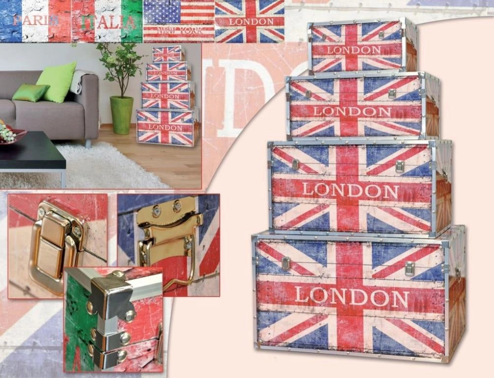 Baule Contenitore con Manici flag paris 36 x 59 x 32,5 cm