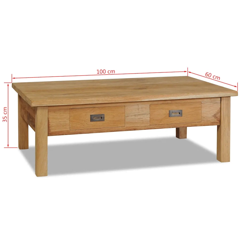 Tavolino da Salotto in Legno Massello di Teak 100x60x35 cm 244483
