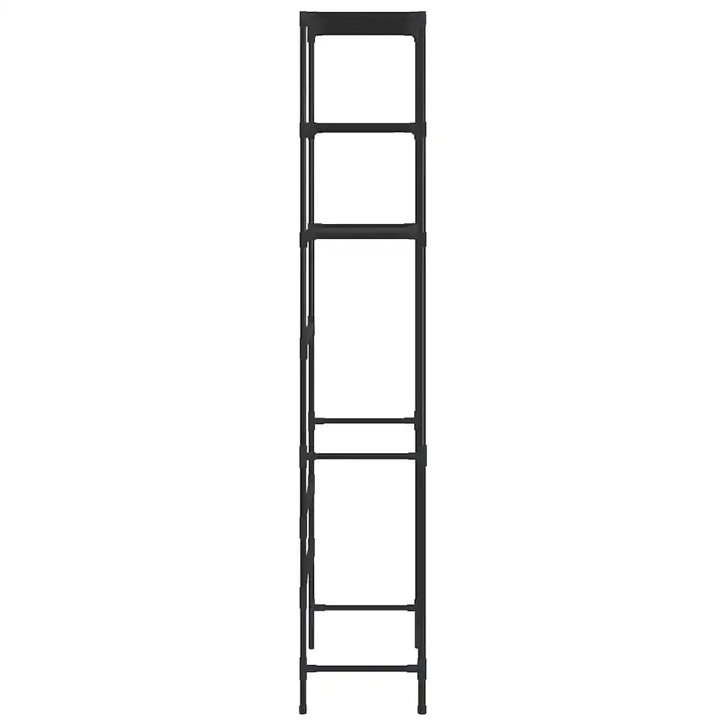 Scaffale per Bagno con 3 Ripiani Nero 53x28x169 cm cod mxl 54058